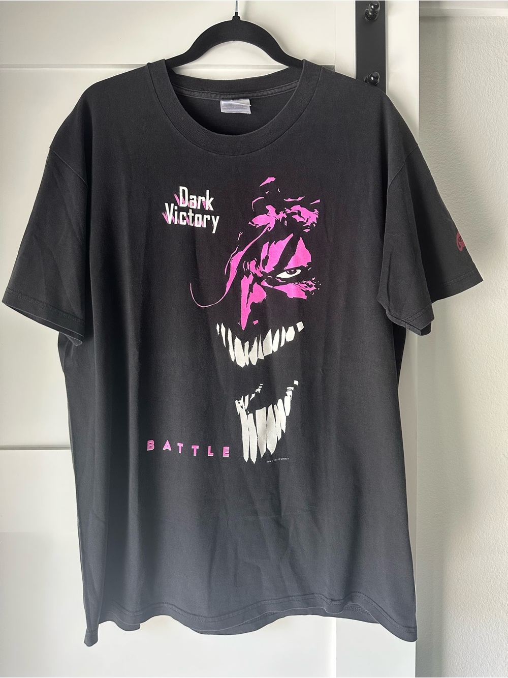 VTG 2000 Batman Dark Victory Battle DC COMICS T Shirt Size L Black RARE